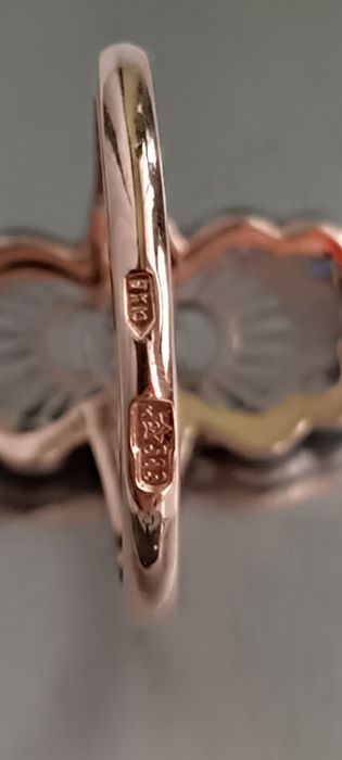 Кольцо ссср 583 з діамантами  с бриллиантами 4,58г 0,62ct р.18