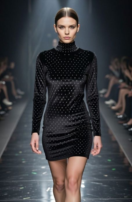 Club l велюровое платье в стразах с-м