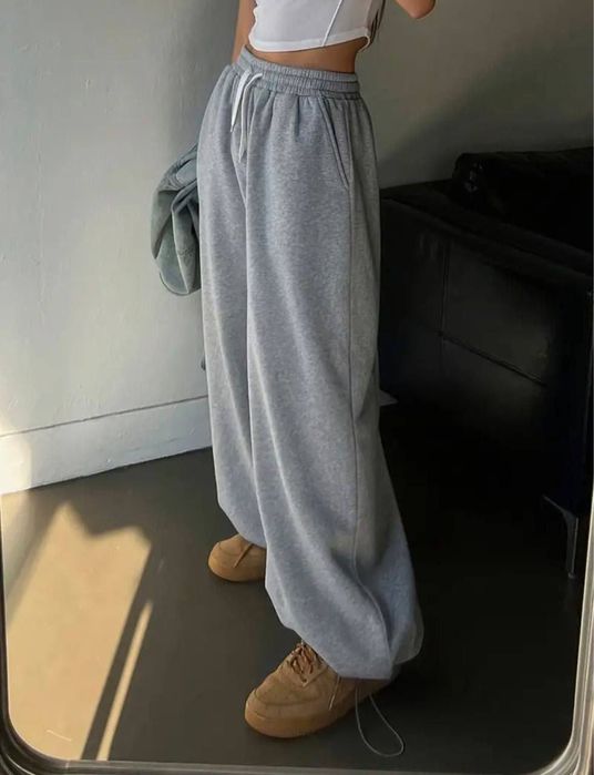 Спортивные штаны женские широкие прямые джинсы zara el milas brand топ