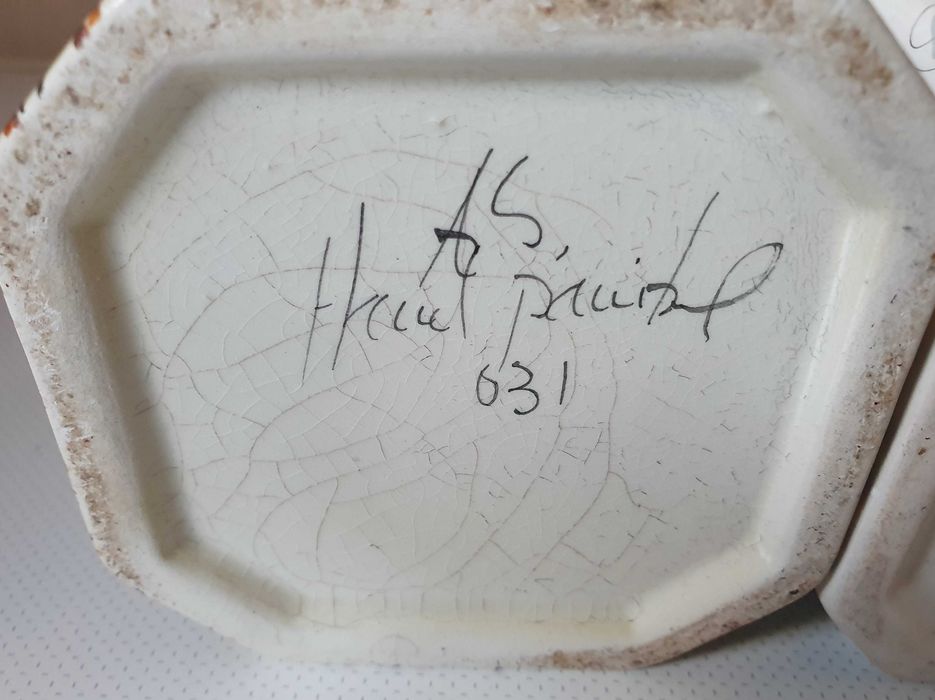 3 Belíssimas Caixas em cerâmica pintada à mão por A. S. - anos 80