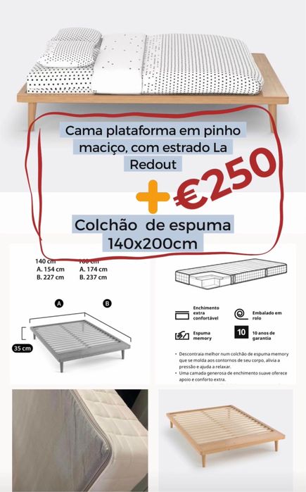 Cama casal e colchao