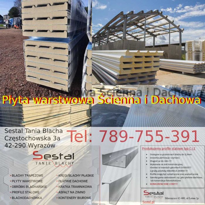 Płyta Na Garaż Wiatę, Stodołę Ściany Dach Pianka Pir/Pur Mix Gat2.