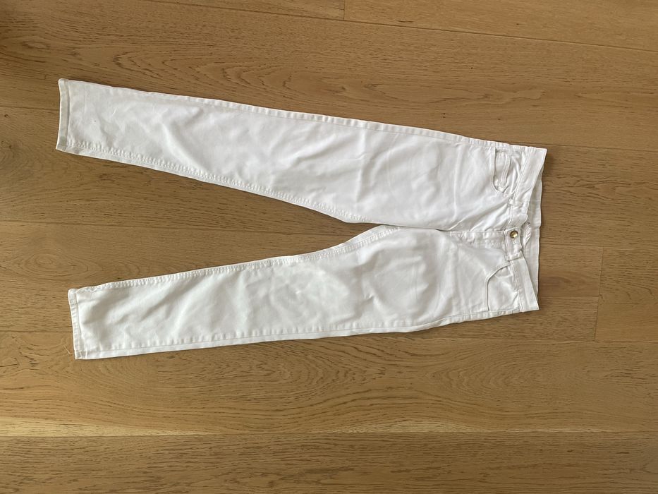 H&M jeans biale roz 164