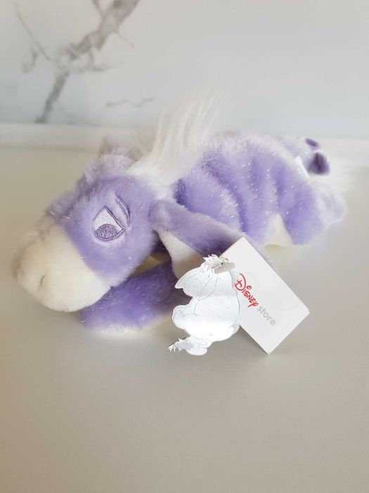 Pluszowy osiołek Kłapouchy pastelowy fiolet Disney Store Kubuś Puchatek nowy papierowe metki pluszak maskotka zabawka