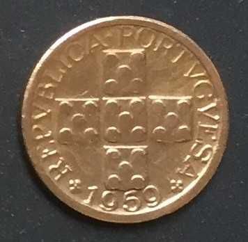 Moeda X centavos bronze - Portugal - 1959