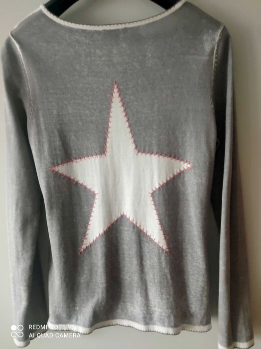 cienki szary sweterek z gwiazdą Stree One r. M