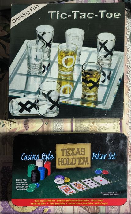 Крестики-нолики,Набір для покеру 200 фішок в олов'яній коробці Poker Chips Texas Holdem