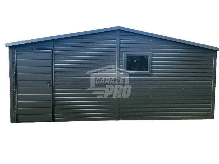 Domek Ogrodowy 5x4  antracyt  drzwi +2x okno Dach dwuspad GP75