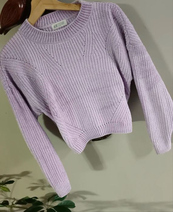 В'язаний светр оверсайз H&M, лавандовий