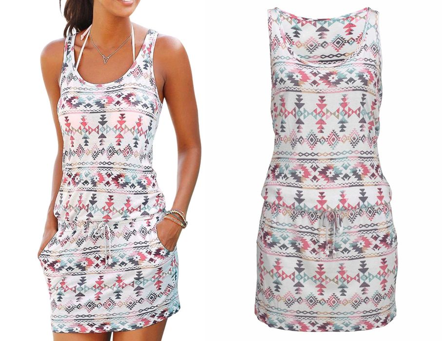 68T Venice Beach tunika sukienka mini wiskoza 40 L