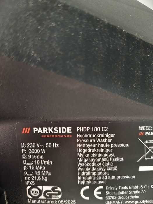 Parkside Performance PHDP 180 myjka ciśnieniowa gwarancja nowa