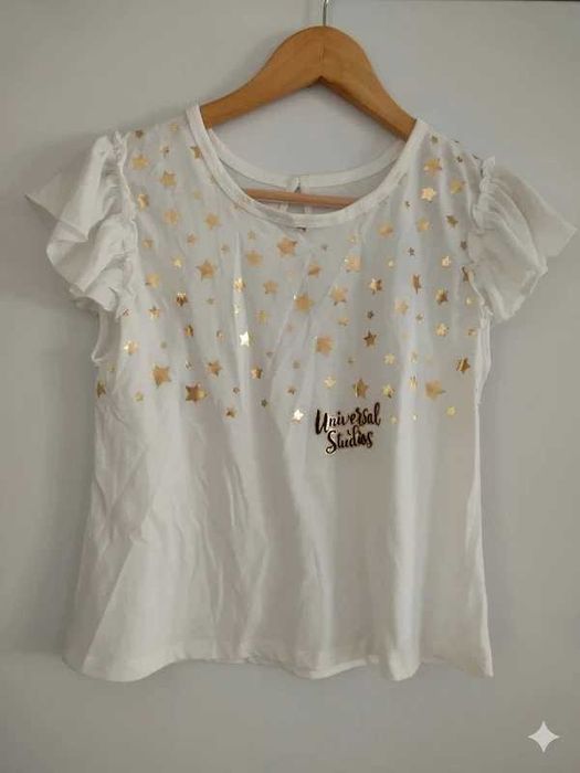 T-shirt Universal Studios Branca – Estrelas Douradas – Menina 4-5 anos (110cm)