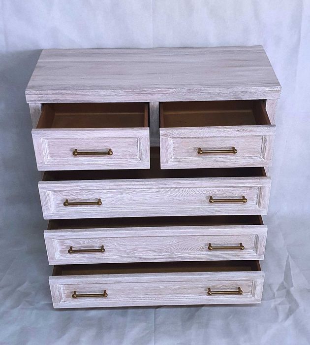 Komoda 5 szuflad, z drewna,  dębowa, retro, w stylu angielskim