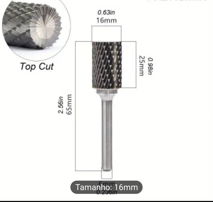 Broca fresa tungsténio 16mm