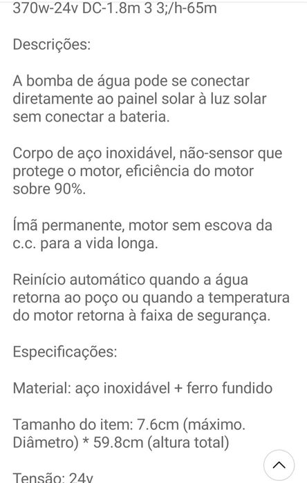 Solar -Bomba de Água 12 volts 180 watts ,24volts,370 watts,48 volts