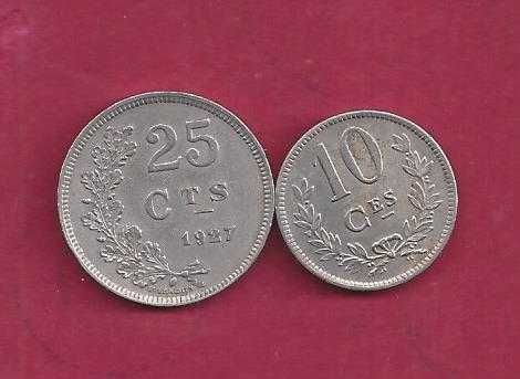 LUXEMBURGO  2   MOEDAS  ANTIGAS 10 CENT 1924 25 CENT 1927 10 CADA