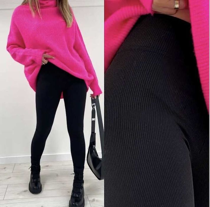 Зимові утеплені (фліс) лосіни рубчик, висока посадка.Турція, розпродаж