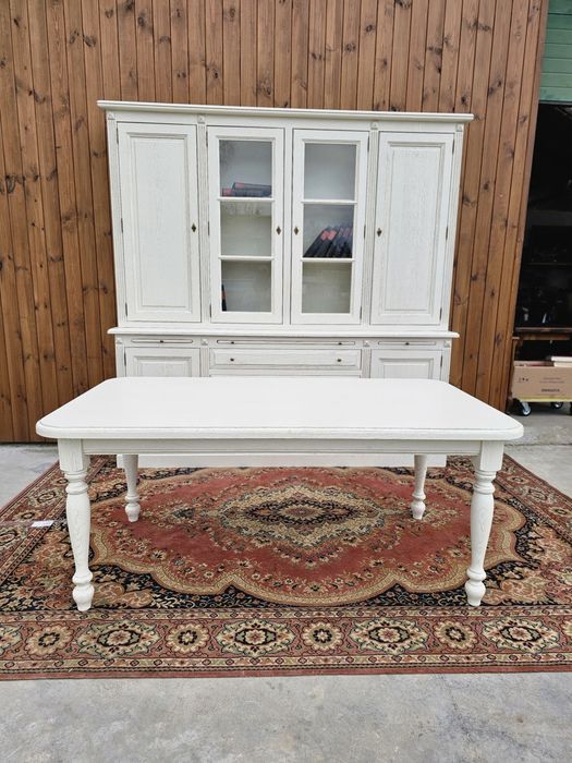Stół dębowy bielony biały przecierki 180 cm #1580 Stylowy Węgrów