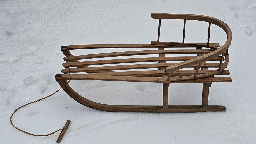 Sanki drewniane klasyczne 89cm