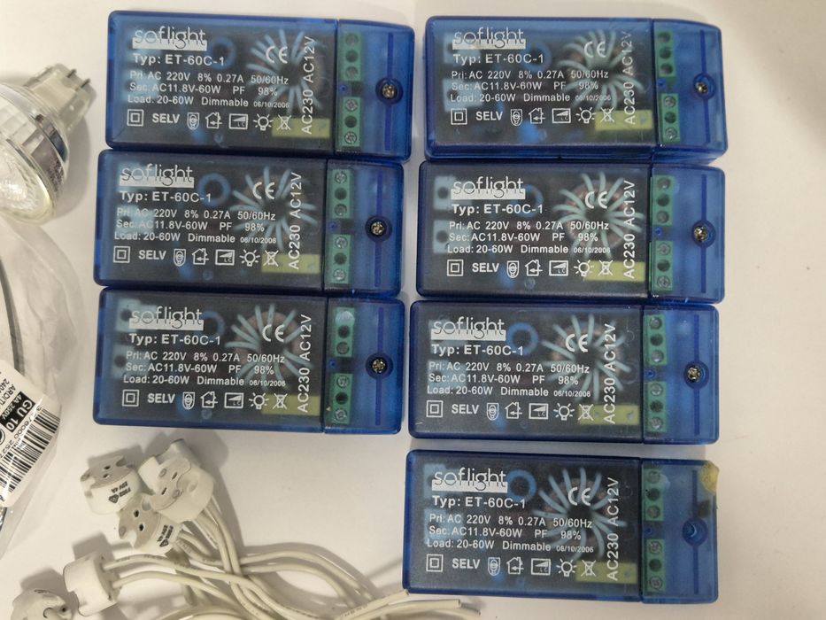 Transformadores Eletrónicos + Lâmpadas LED + Casquilhos e Aros