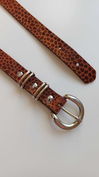 Skórzany pasek w cętki 80-85 cm