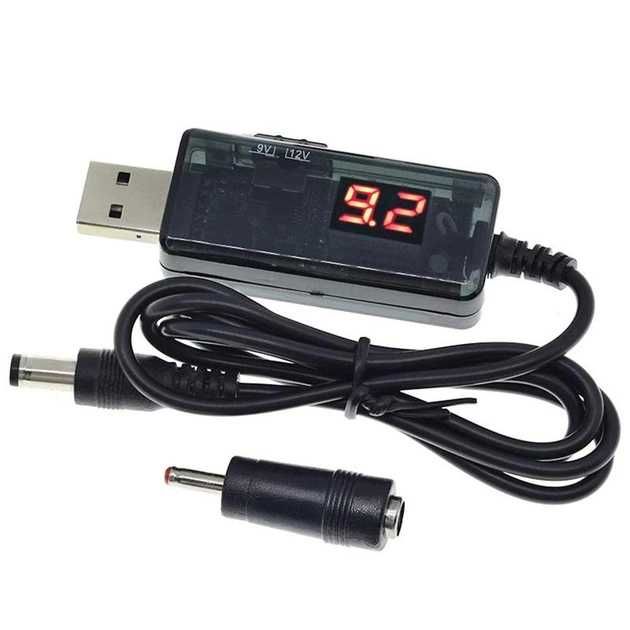 Кабель USB - DC с переключателем на 9V / 12V (DC 5.5*3.5 / 3.5*1.35)