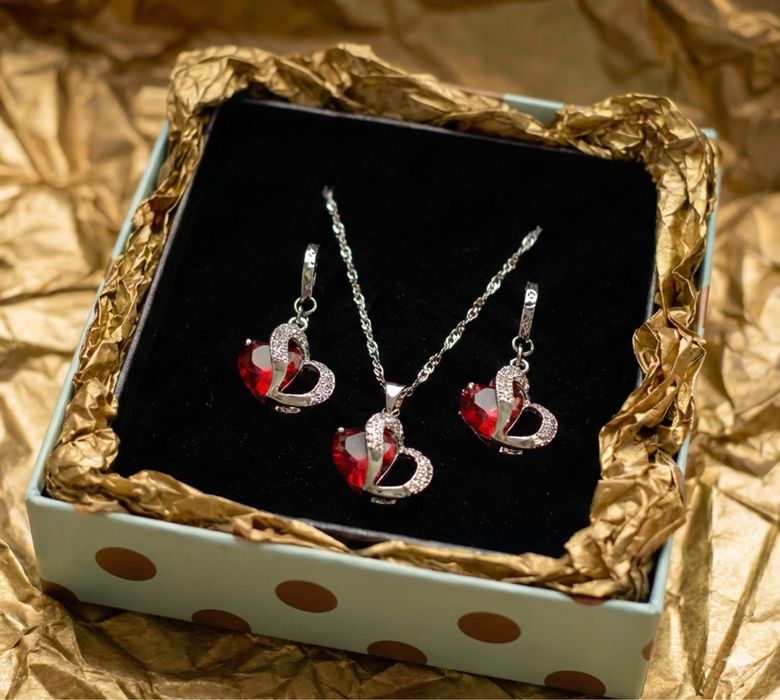 PREZENT dla Kobiety WALENTYNKI Zestaw Bizuterii APART + GRATIS