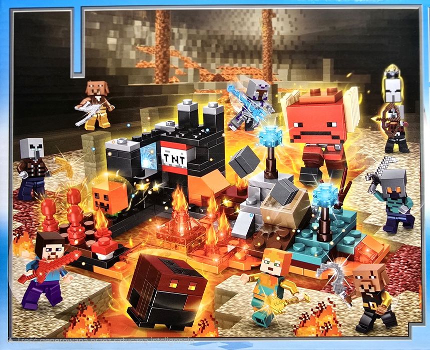 Nowe klocki zestaw Minecraft Bastion z Netheru Magmołaz kompatybilne z Lego Steve prezent nether neteru neter