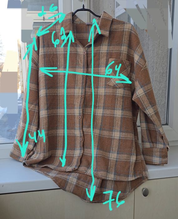 Жіноча котонова сорочка в клітинку , фланель, рубашка