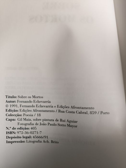 Sobre os mortos, de a Fernando Echevarría