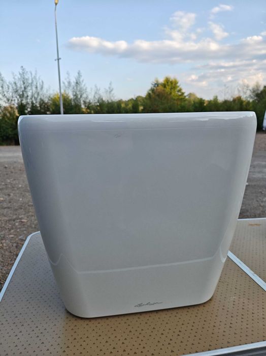 Donica CUBE Premium 40 Lechuza Z Systemem Nawadniania Biały Połysk 40x40 cm