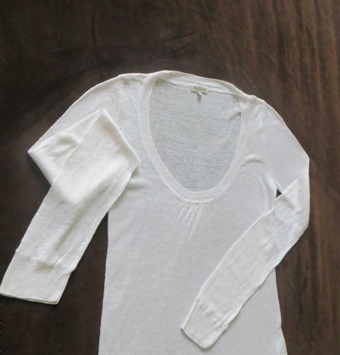 Camisola Branca, Malha muito fina, Máximo Dutti - Tamanho S