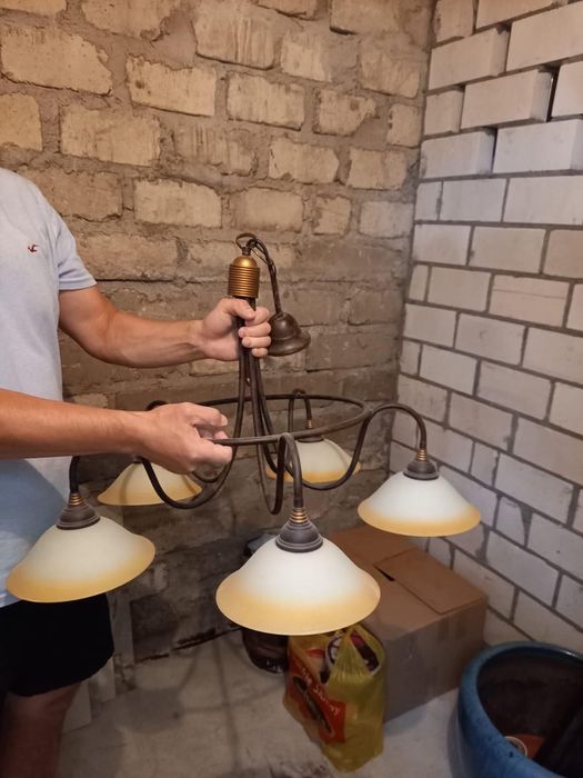 Żyrandol Mosiężny w stylu Księstwa Warszawskiego