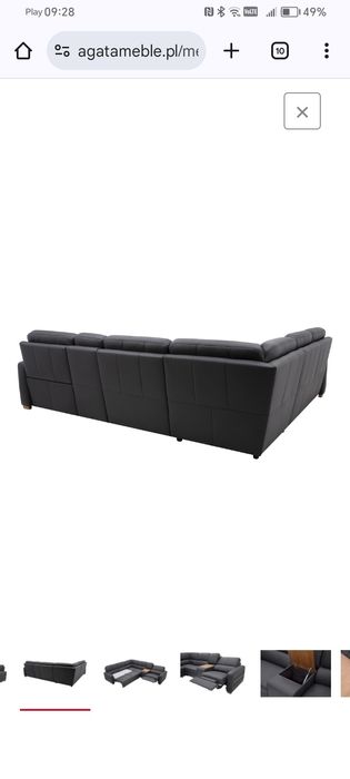 Narożnik skórzany z funkcją spania