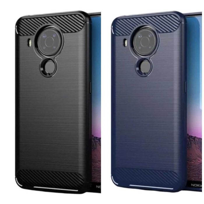 Противоударный чехол бампер для Nokia 3.4 5.4 карбон 2 цвета