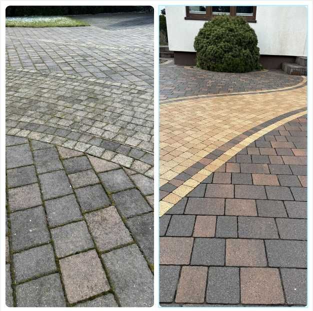 PROFESJONALNE MYCIE CZYSZCZENIE kostki brukowej elewacji dachów - CENA