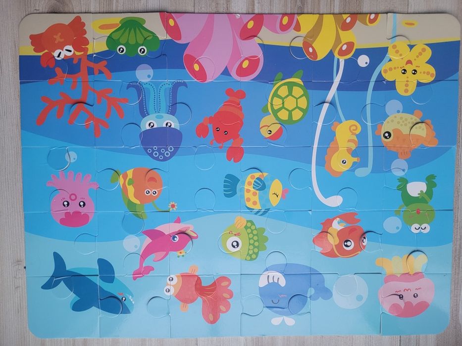 Gra łowienie rybek na magnesy i puzzle