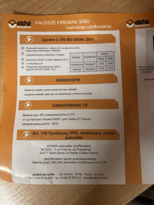 Kalosze strażackie, kompozyt,nowe, Etche