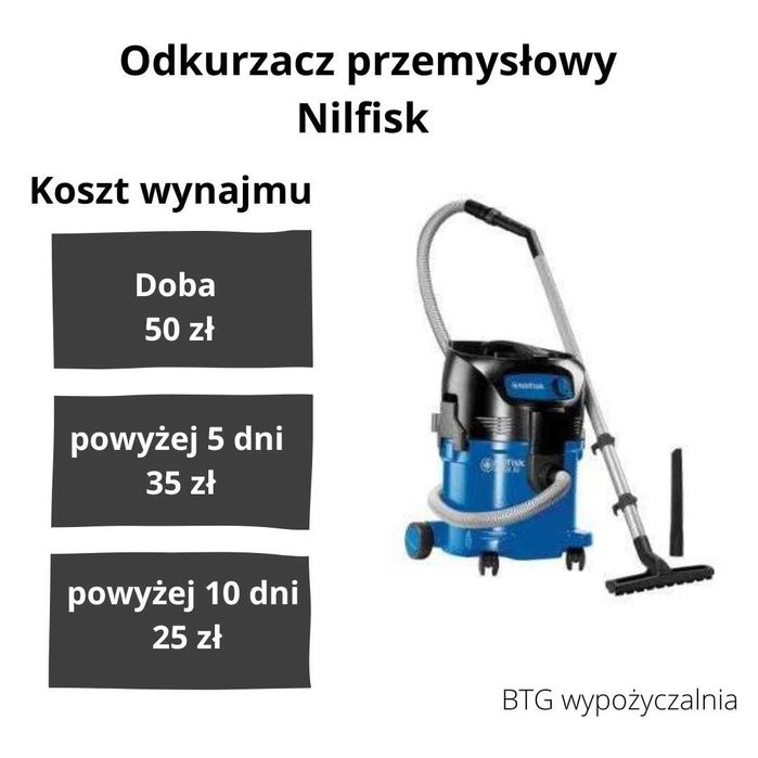 Odkurzacz przemysłowy NILFISK ATTIX wynajem/do wynajęcia / wypozyczaln
