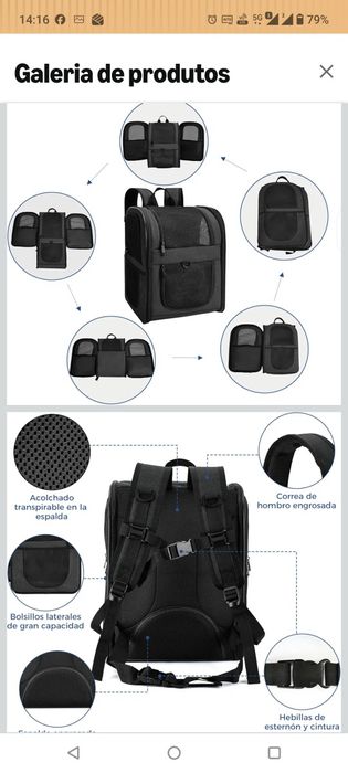 Mochila de Transporte para animal