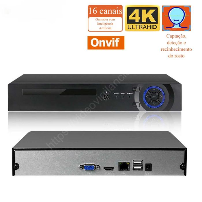 Gravador NVR ‼️ 9 canais ‼ 4K ‼ Identificação por Rosto