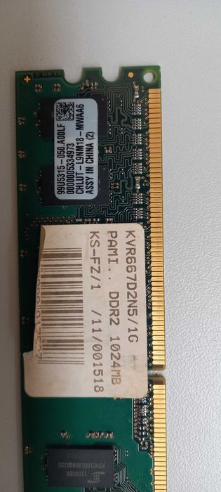 Pamięć DDR2 Kingston 1GB 667MHz - KVR667D2N5/1G