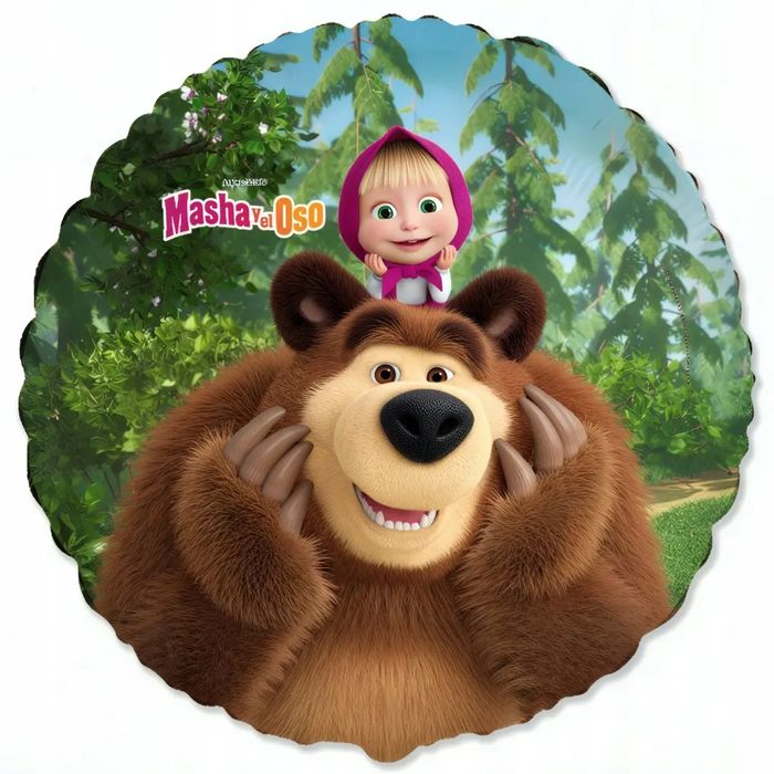Balon Foliowy Masha i Niedźwiedź w Lesie 18" - 45 cm - Flexmetal /PACK