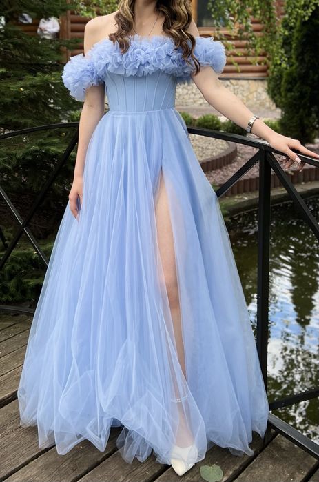 Випускне плаття, ніжно-блакитне, 1 раз одягнуте
