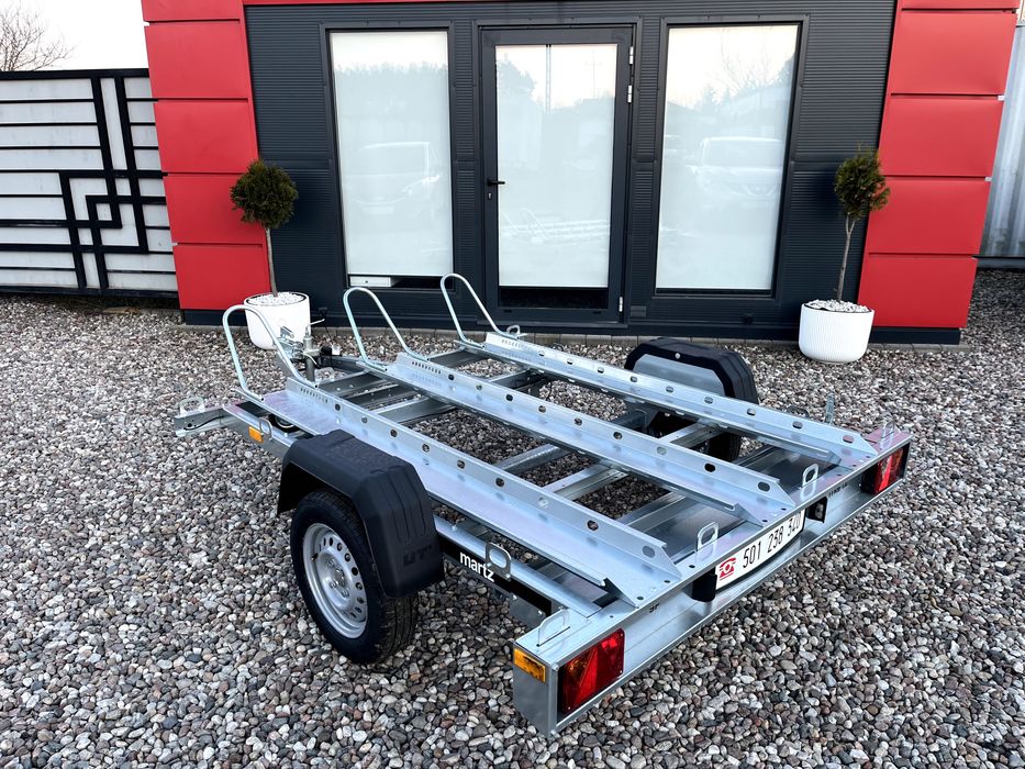 Przyczepa motocyklowa motor transport wynajem rent wypożyczalnia różne lekkie