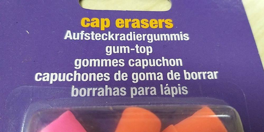 Borrachas capuz para lápis.