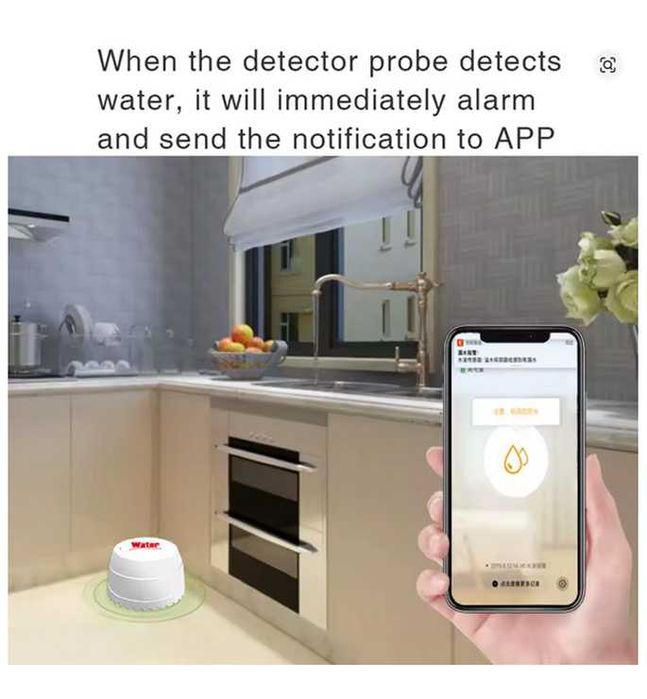 Детектор витоку води WiFi датчик затоплення Water Leakage Detector