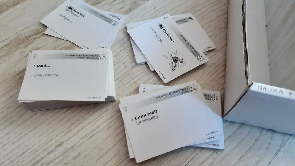 Fiszki Niemiecki poziomy 1-5 (A1-C1) + Memobox