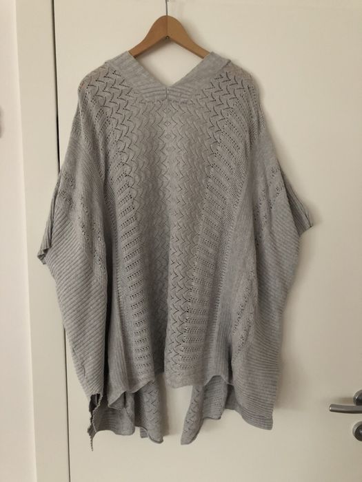 Sweter ponczo Zara M szary