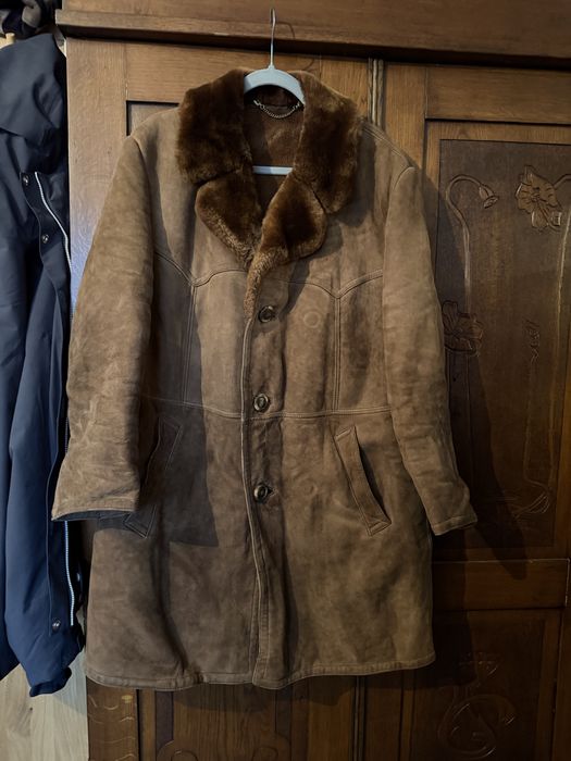 Vintage płaszcz kożuch skórzany r. xl Boecker